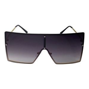 6104 | Black Square Two Tone Lens Sunglasses